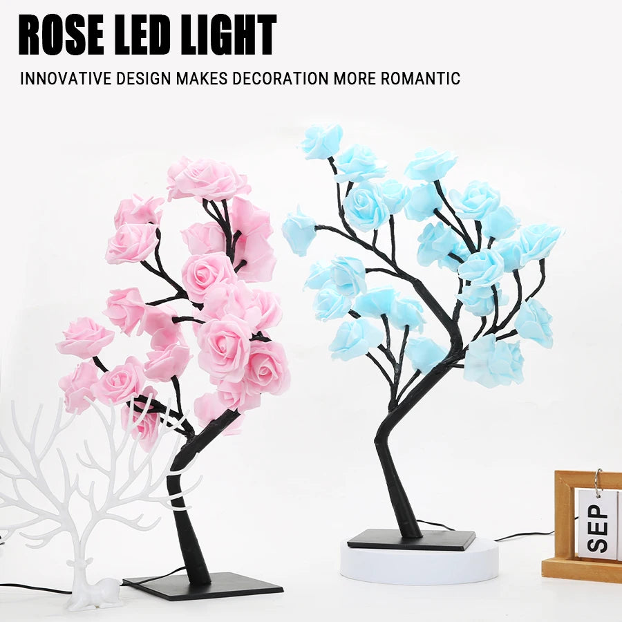 Create Enchanting Ambiance with the 24 LED Rose Tree Lights Table Lamp!