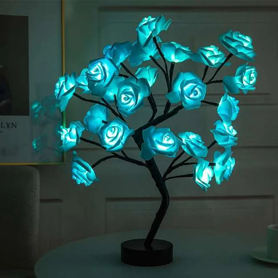 Create Enchanting Ambiance with the 24 LED Rose Tree Lights Table Lamp!