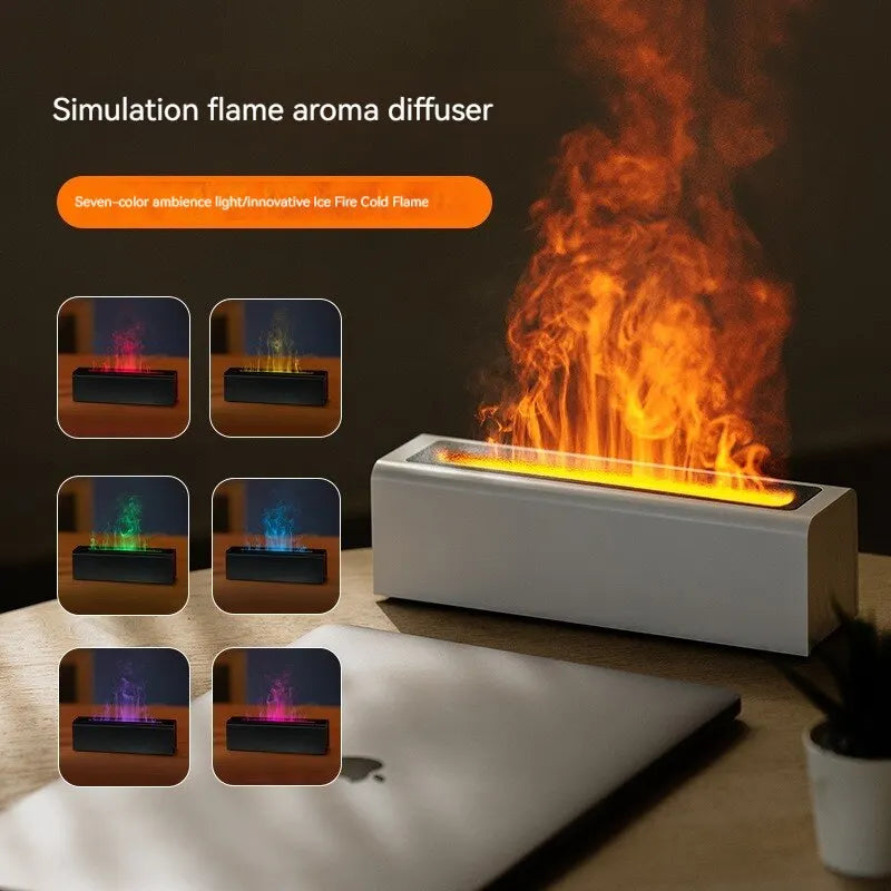 FlameGlow  Colorful Simulation Flame Diffuser & Humidifier.
