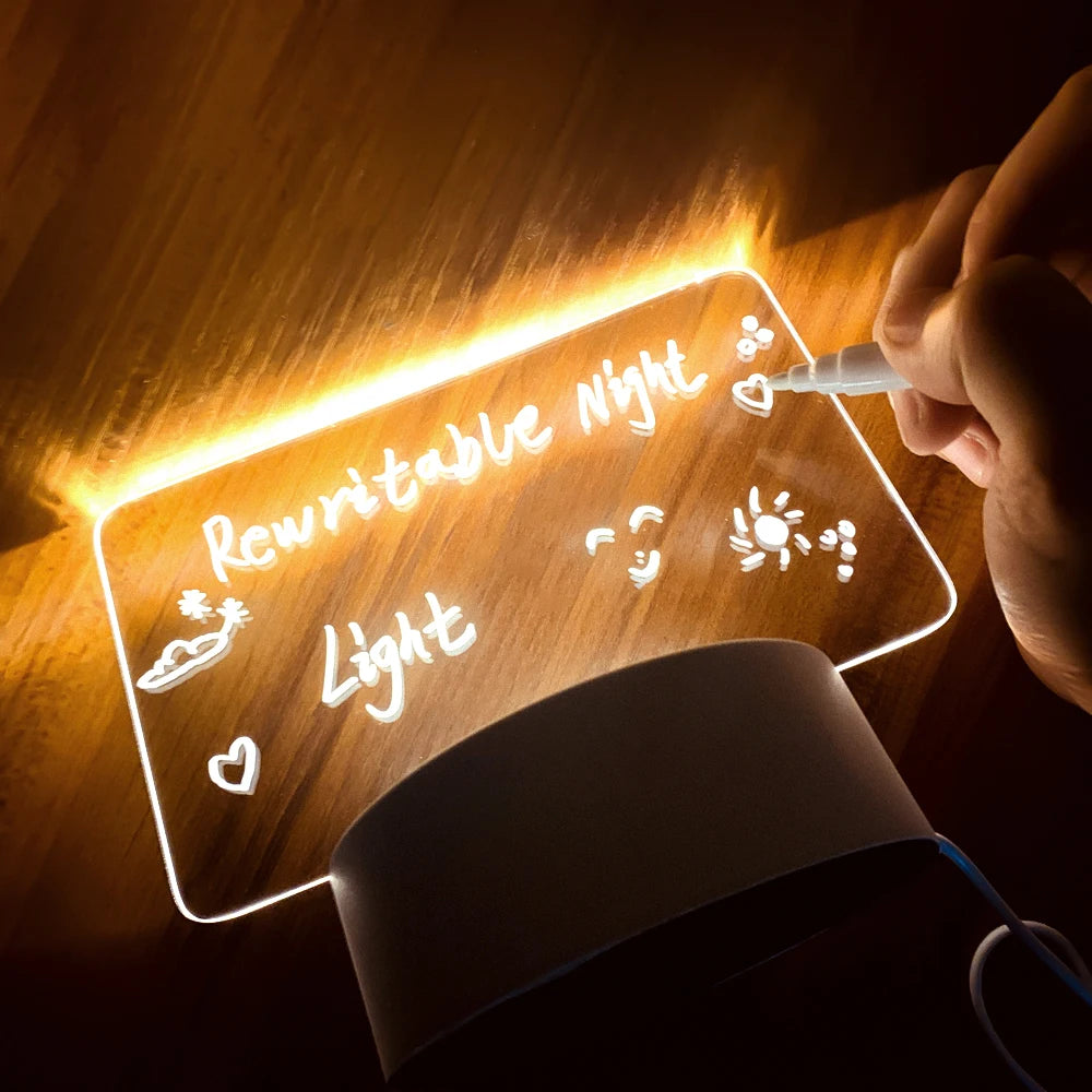 Illuminate Your Messages with the Creative LED Note Board Night Light!